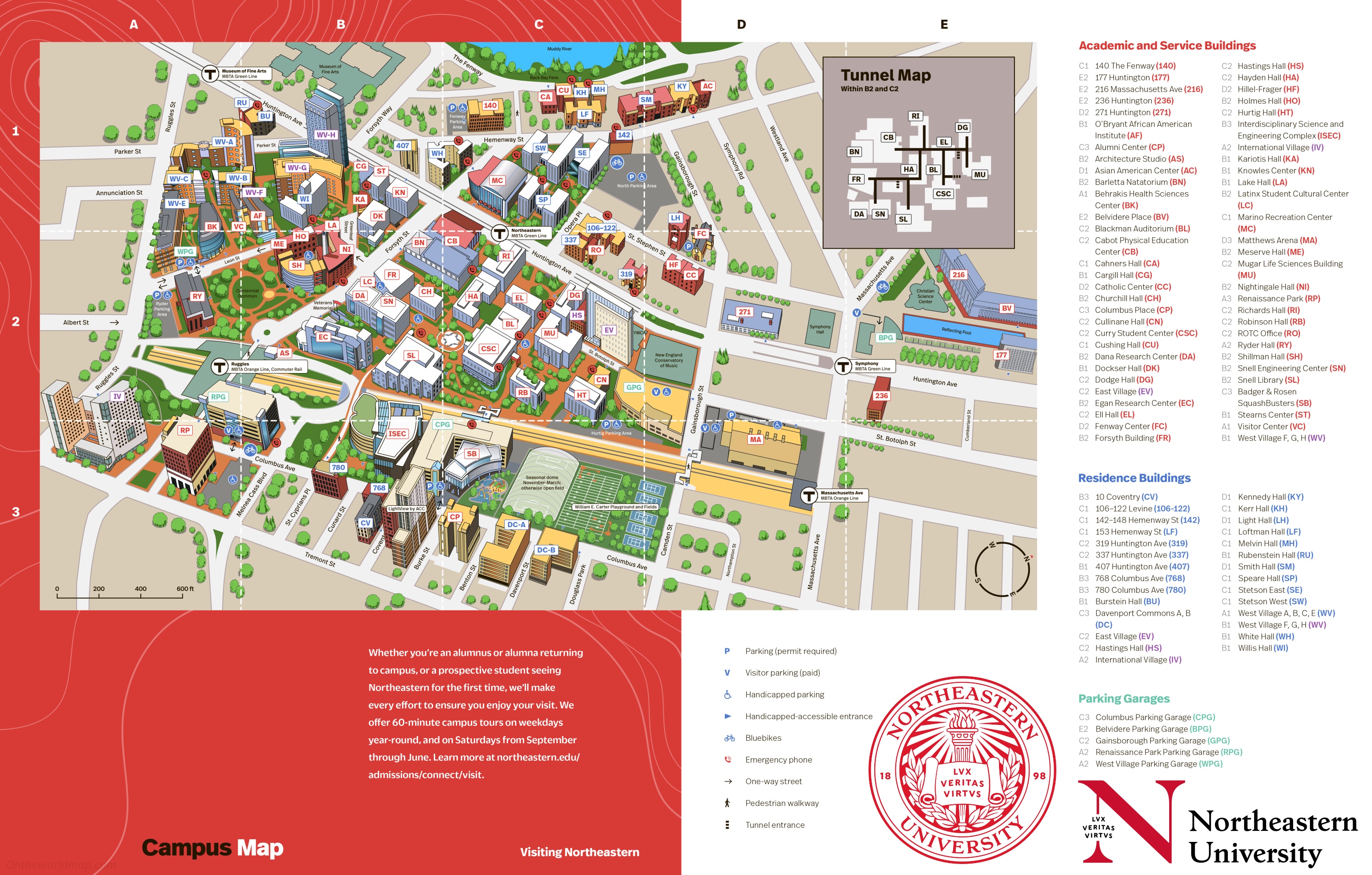 NEU Boston Campus Map